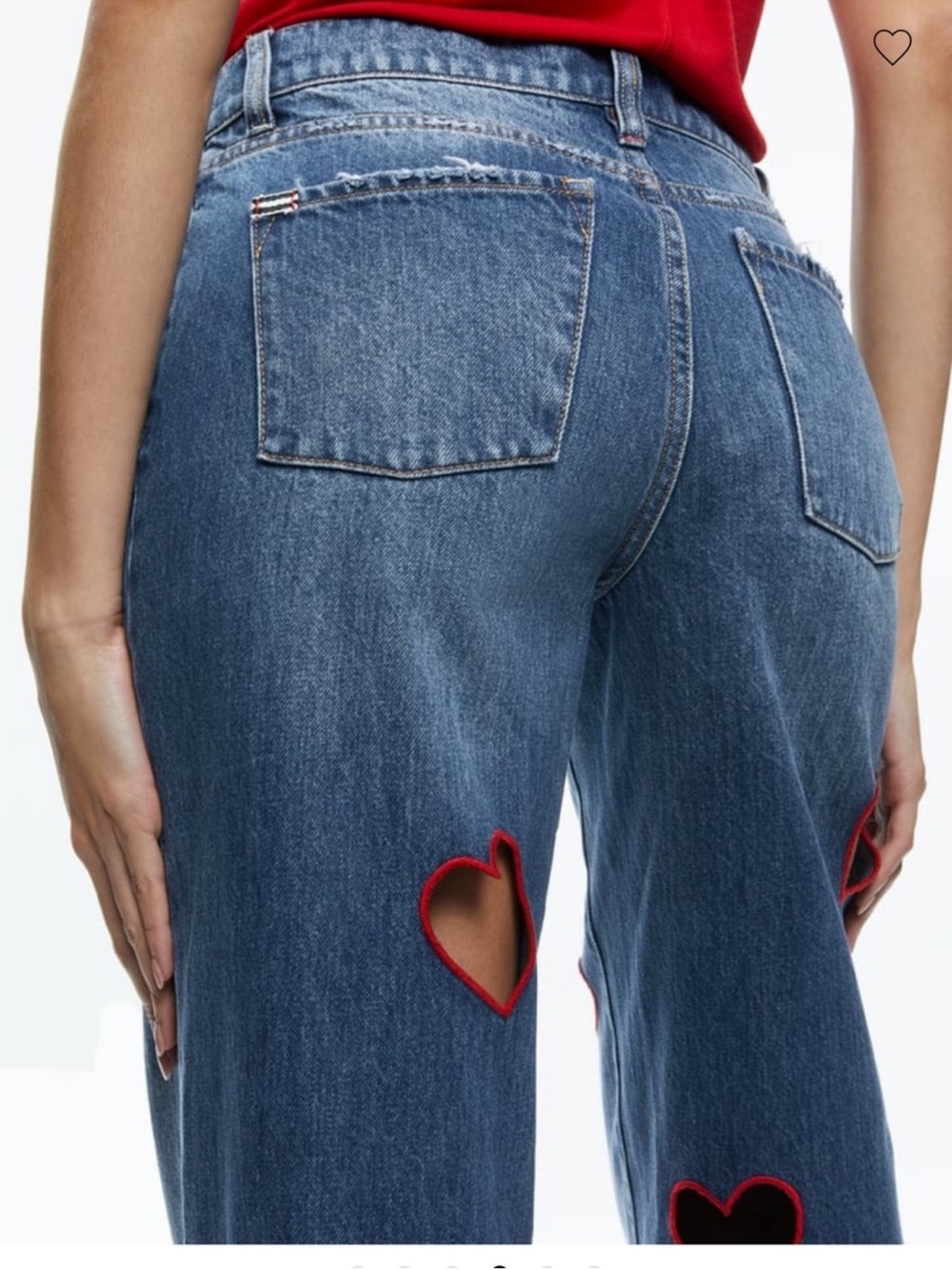ALICE AND OLIVIA KARRIE HEART CUTOUT JEANS - Picture 3 of 7